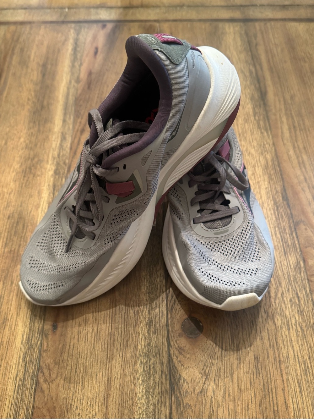 Saucony Ride 15 Running Shoes Womens 10 Gray White Sneakers Currex Insoles